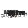 vidaXL Ensemble de salle &agrave; manger pour jardin 15 pc Noir Acier