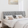 vidaXL T&ecirc;te de lit capitonn&eacute;e Gris clair 135 cm Pin massif