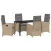 vidaXL Ensemble de salle &agrave; manger pour jardin 5 pc Beige polyrotin