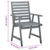 vidaXL Chaises &agrave; manger d'ext&eacute;rieur lot de 3 et coussins Acacia massif