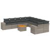 vidaXL Salon de jardin 11 pcs avec coussins gris r&eacute;sine tress&eacute;e