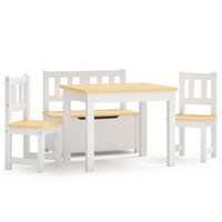 vidaXL Ensemble de table et chaises enfants 4 pcs Blanc et beige MDF