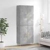 vidaXL Buffet haut Gris b&eacute;ton 69,5x34x180 cm Bois d'ing&eacute;nierie