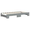 vidaXL Lit de jour avec gigogne et matelas gris clair 90x200 cm tissu