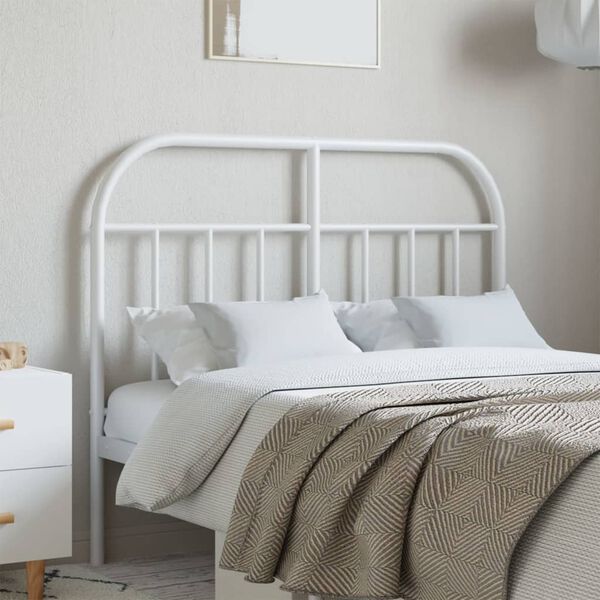 vidaXL T&ecirc;te de lit de remplacement m&eacute;tal blanc 120 cm
