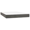 vidaXL Sommier &agrave; lattes de lit matelas et LED Gris fonc&eacute; 140x190 cm