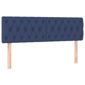 vidaXL T&ecirc;tes de lit Bleu 160x7x78/88 cm Tissu