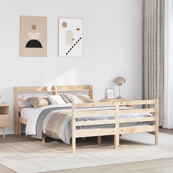 vidaXL Cadre de lit et t&ecirc;te de lit sans matelas 135x190 cm