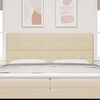 vidaXL T&ecirc;te de lit avec t&ecirc;te de lit Cr&egrave;me 200 cm Cuir synth&eacute;tique