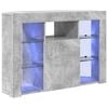 vidaXL Meuble TV LED d'Angle 100x40x68cm Gris b&eacute;ton Bois d'ing&eacute;nierie