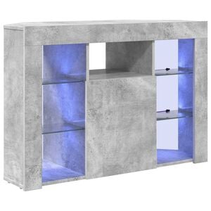 vidaXL Meuble TV LED d'Angle 100x40x68cm Gris b&eacute;ton Bois d'ing&eacute;nierie