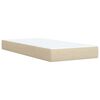 vidaXL Sommier &agrave; lattes de lit et matelas Cr&egrave;me 90x190 cm Tissu