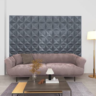 vidaXL Panneaux muraux 3D 24 pcs 50x50 cm Gris origami 6 m²