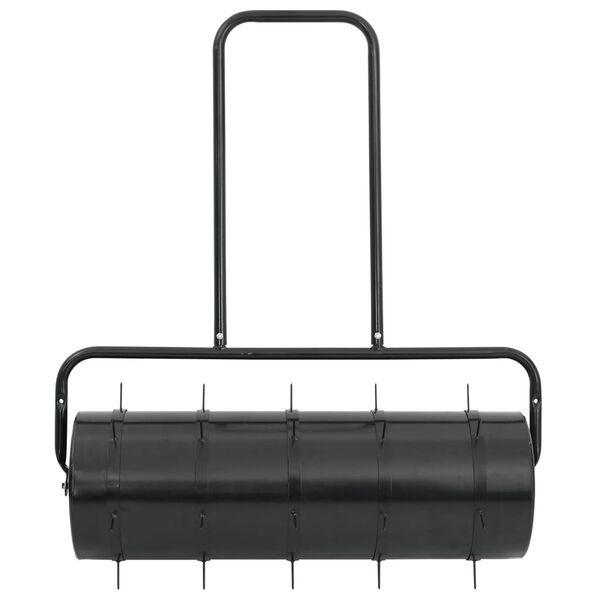 vidaXL Rouleau &agrave; gazon de jardin &agrave; tirer et colliers d'a&eacute;rateur 63 L fer acier