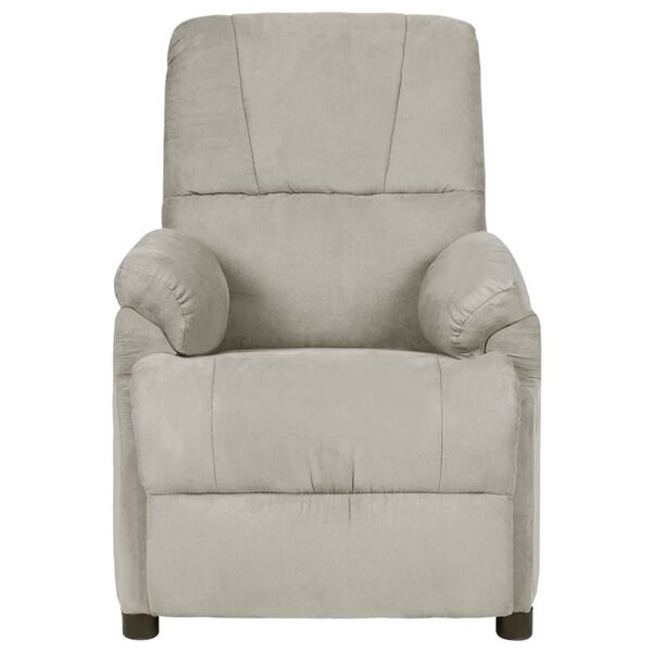 vidaXL Fauteuil de massage Gris clair Similicuir daim