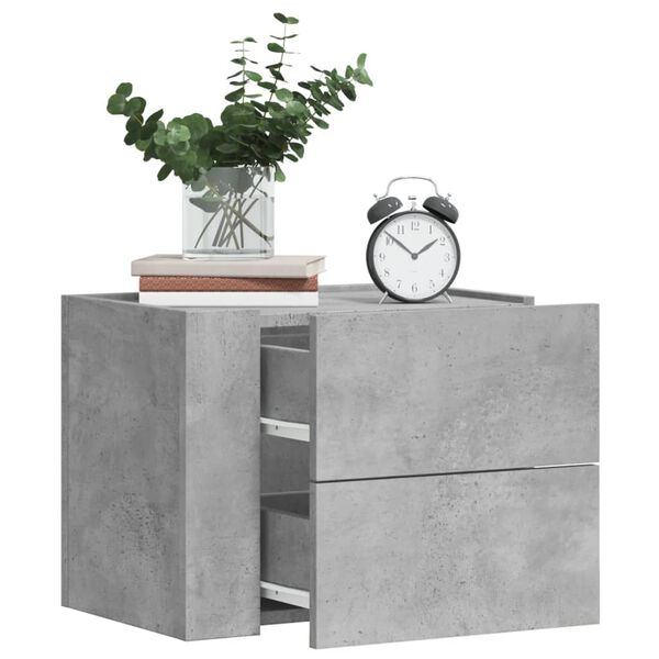 vidaXL Tables de chevet murales 2 pcs gris b&eacute;ton 45x30x35 cm