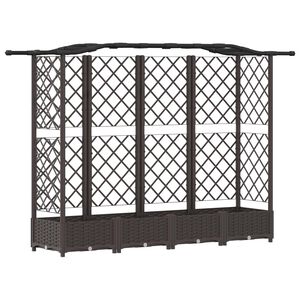 vidaXL Lit &Eacute;lev&eacute; avec Treillis et Toit Marron 203,5 x 40 x 123 cm PP