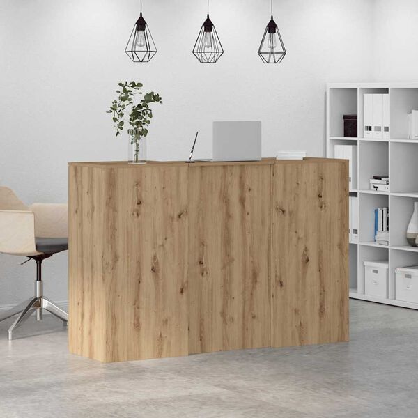 vidaXL Bureau r&eacute;ception ch&ecirc;ne artisanal 155x50x103,5cm bois ing&eacute;nierie