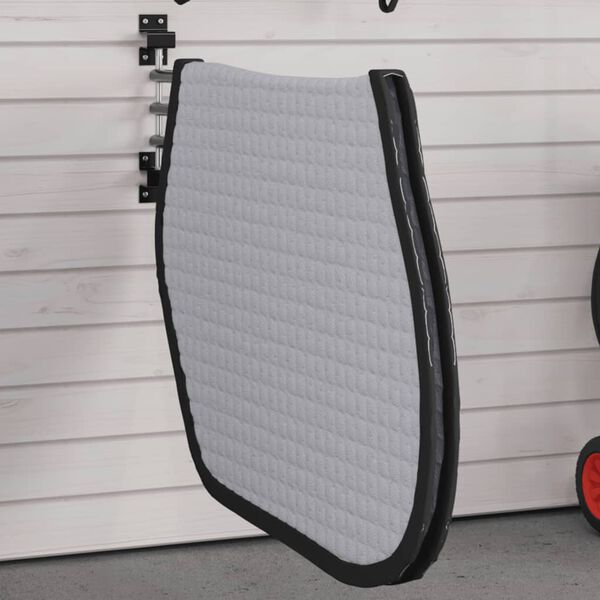 vidaXL Support de tapis de selle 3 bras noir fer