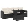vidaXL Salon de jardin 5 pcs avec coussins noir r&eacute;sine tress&eacute;e