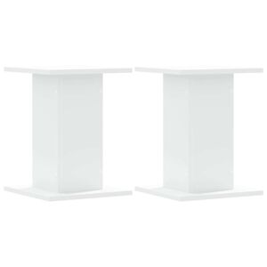 vidaXL Supports de haut-parleurs 2 pcs blanc bois d'ing&eacute;nierie
