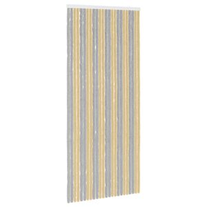 vidaXL Rideau anti-insectes en chenille Gris et Beige 100 x 230 cm