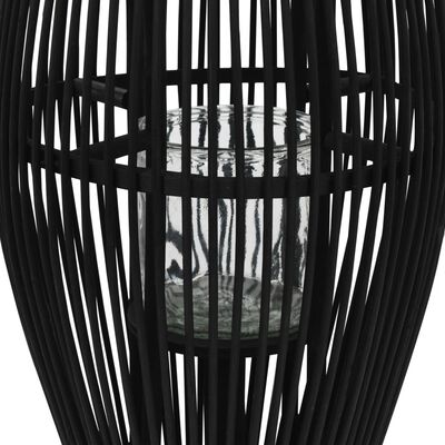 vidaXL Bougeoir suspendu Bambou Noir 60 cm