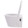 vidaXL Toilette murale avec r&eacute;servoir cach&eacute; C&eacute;ramique Blanc