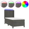 vidaXL Sommier &agrave; lattes de lit matelas et LED Gris fonc&eacute; 100x200 cm