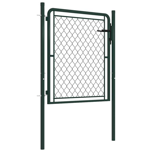vidaXL Portail de jardin en acier vert 100x100 cm