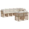 vidaXL Ensemble de canap&eacute;s d'ext&eacute;rieur 6 pcs Naturel Polyester