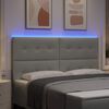 vidaXL T&ecirc;te de lit LED avec t&ecirc;te de lit Gris clair 180 cm Polyester