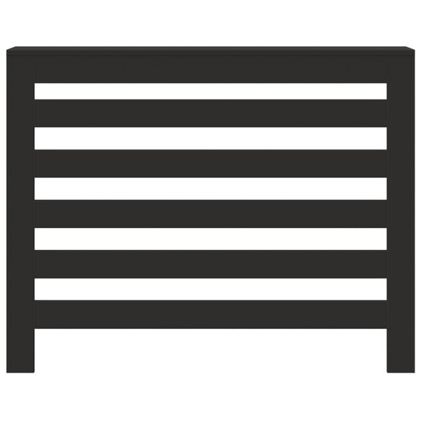 vidaXL Cache-radiateur noir 104x20x82 cm bois d'ing&eacute;nierie