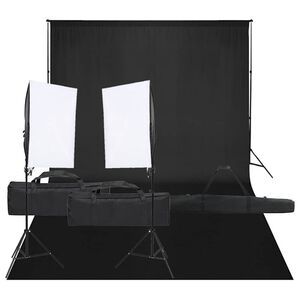 vidaXL Kit de studio photo avec &eacute;clairage et toile de fond