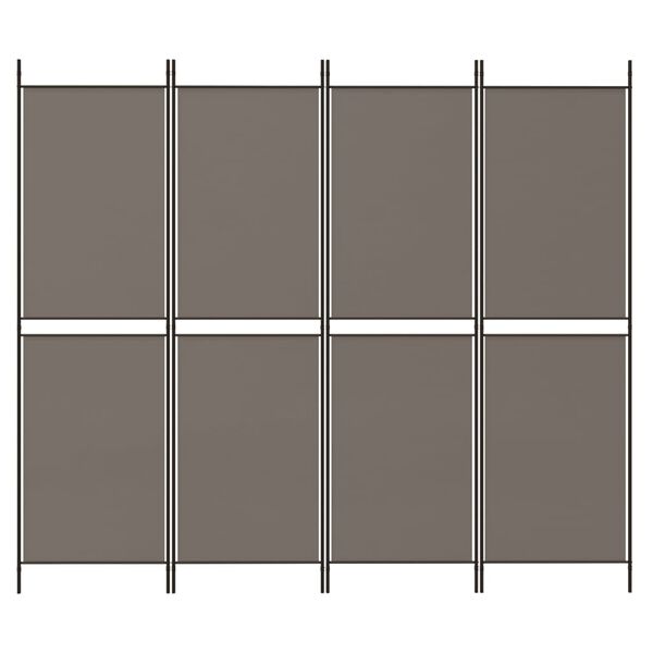 vidaXL Cloison de s&eacute;paration 4 panneaux Anthracite 200x180 cm Tissu