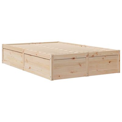 vidaXL Cadre de lit 135x190 cm Bois de pin massif