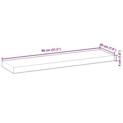 vidaXL Dessus de table 80x20x4 cm rectangulaire bois massif d'acacia