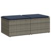 vidaXL Salon de jardin 2 pcs avec coussins gris r&eacute;sine tress&eacute;e acacia