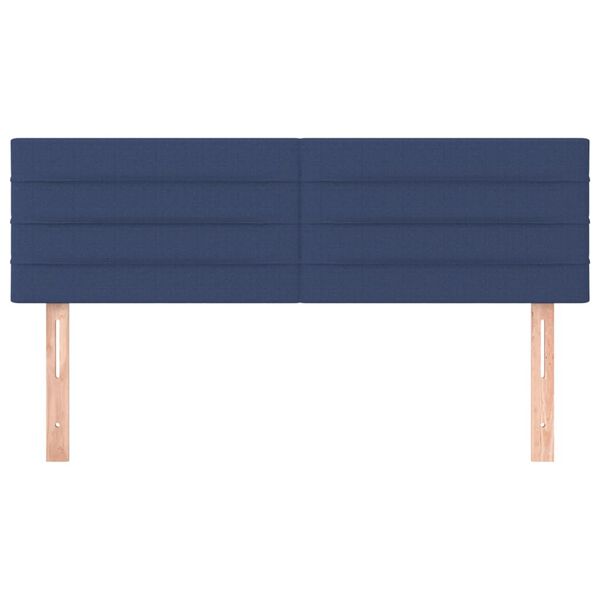 vidaXL T&ecirc;tes de lit Bleu 144x5x78/88 cm Tissu