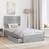 vidaXL Lit de Rangement Gris Sonoma 75 x 190 cm Bois d'ing&eacute;nierie
