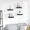 vidaXL &Eacute;tag&egrave;res murales flottantes 4 pcs noir 23x23,5x3,8 cm MDF