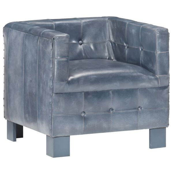 vidaXL Chaise cabriolet Gris cuir v&eacute;ritable