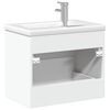 vidaXL Armoire lavabo de salle de bain avec bassin int&eacute;gr&eacute; blanc