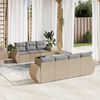 vidaXL Salon de jardin avec coussins 8 pcs beige r&eacute;sine tress&eacute;e