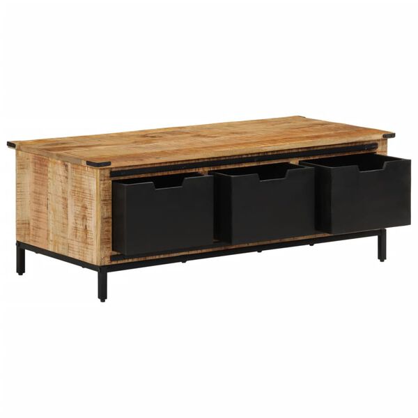 vidaXL Table basse avec tiroirs 110x50x40 cm bois de manguier massif