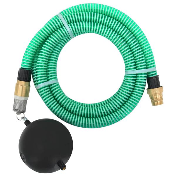 vidaXL Tuyau d'aspiration avec raccords en laiton vert 1,1" 4 m PVC