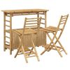 vidaXL Table de bar et tabourets d'ext&eacute;rieur 3 pc Naturel Bambou