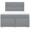 vidaXL Sommier à lattes de lit avec matelas Gris clair 140x200cm Tissu