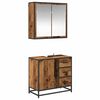 vidaXL Ensemble de mobilier de salle de bain 2 pcs Bois Ancien