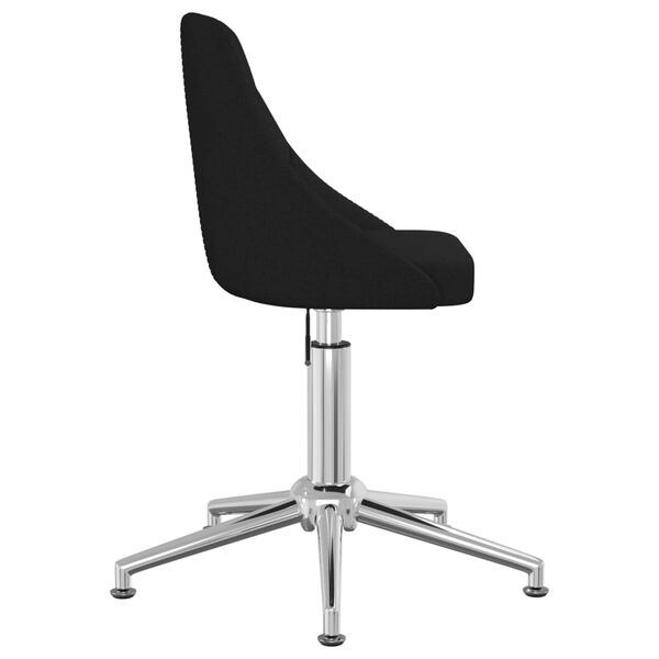 vidaXL Chaise pivotante de salle &agrave; manger Noir Tissu